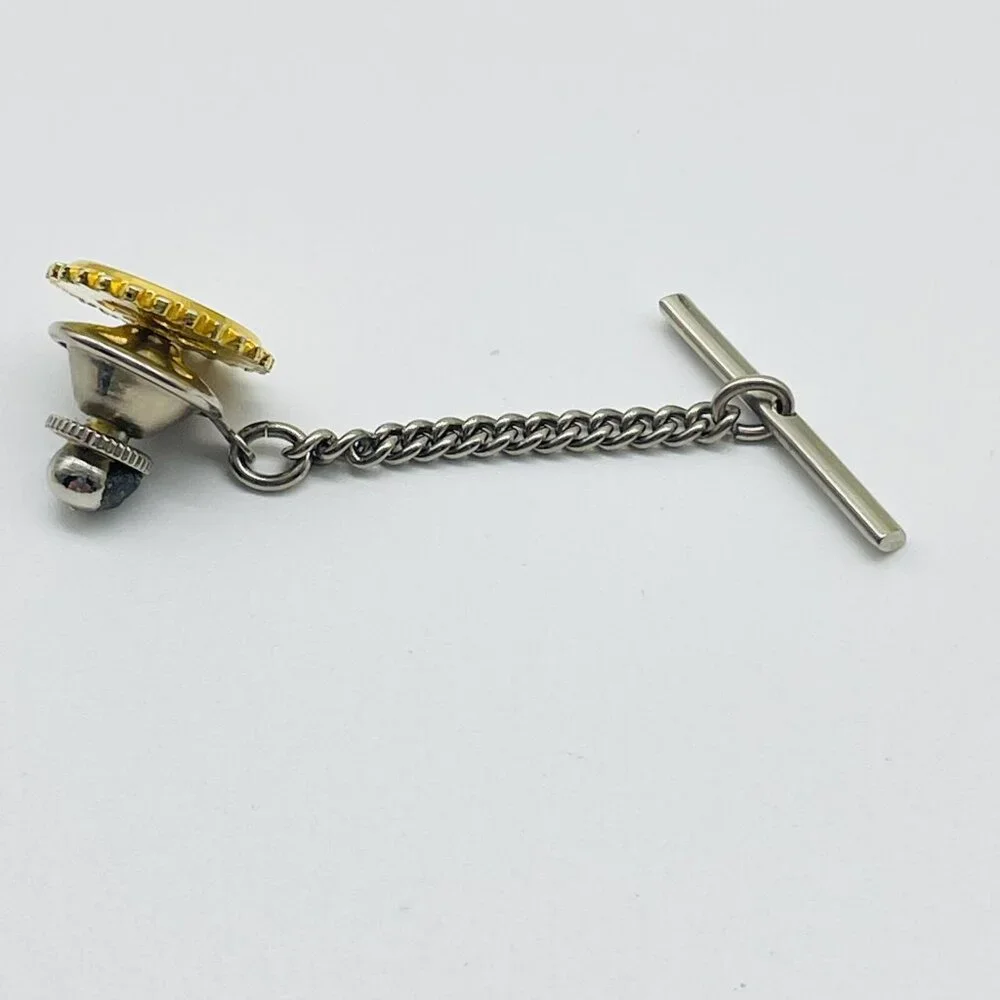 Vintage Rotary International Tie Tack Chain Lapel Pin